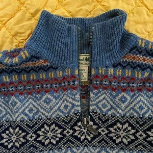 Vintage LL Bean Lambswool Zip Up Sweater